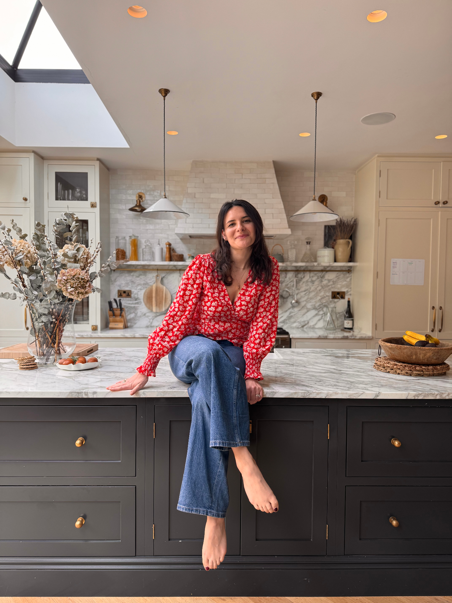 Sarah, founder of Tablis, in her renovated Victorian kitchen